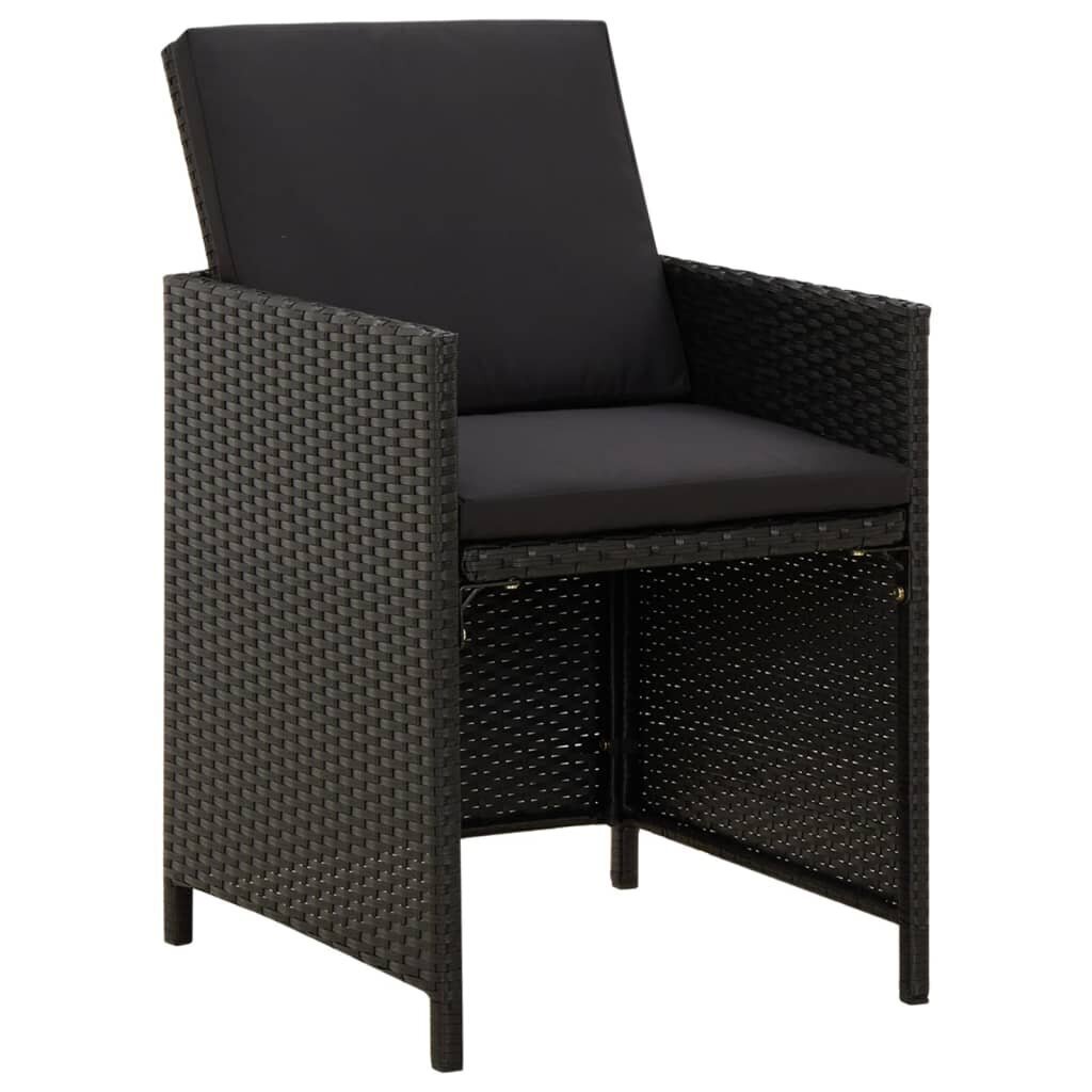 Sodo kėdės, juodos, 4 vnt. цена и информация | Lauko kėdės, foteliai, pufai | pigu.lt
