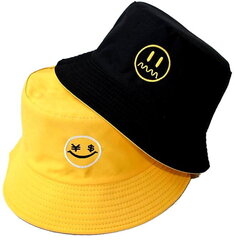 Двусторонняя шапка-ведро K5, желто-черная цена и информация | Женские шапки | pigu.lt