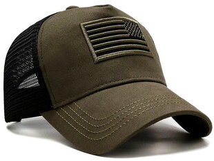 Vyriška kepurė su tinkleliu K38, žalia kaina ir informacija | Vyriški šalikai, kepurės, pirštinės | pigu.lt