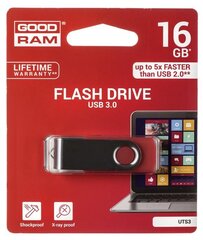 USB карта памяти Goodram UTS3 16ГБ 3.0, красная цена и информация | USB накопители | pigu.lt