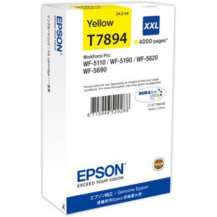 Epson C13T789440/34,2ml Yellow/ skirtas WF-5xxx Series цена и информация | Kasetės rašaliniams spausdintuvams | pigu.lt