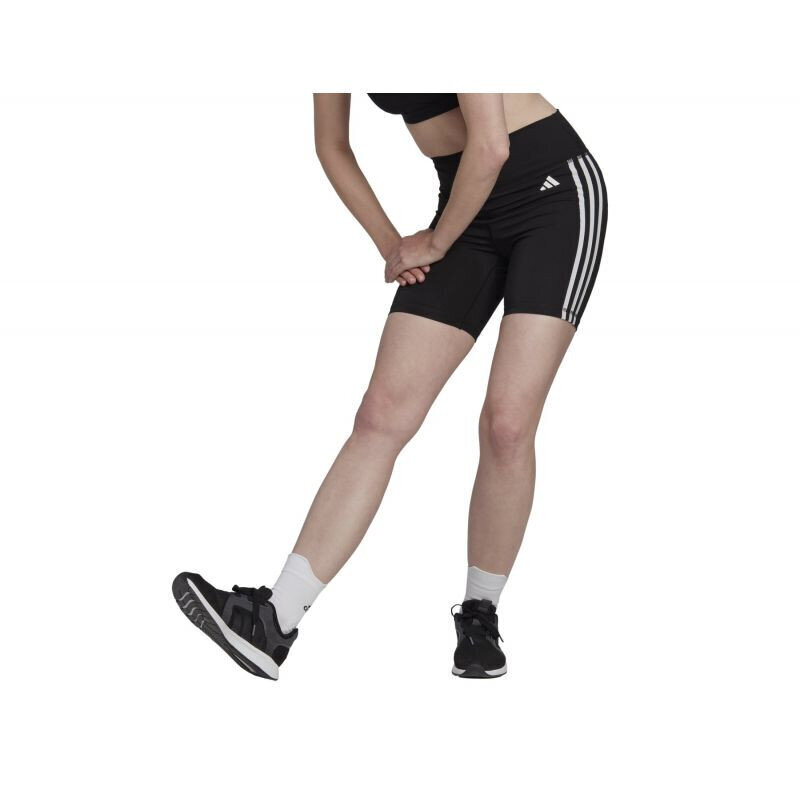 Sportiniai šortai moterims Adidas Training Essentials 3-Stripes High-Waisted Short Tights W HK9964, juodi цена и информация | Sportinė apranga moterims | pigu.lt