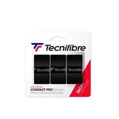 Обмотки для теннисной ракетки Tecnifibre Contact Pro, 3 шт., Черные цена и информация | Товары для большого тенниса | pigu.lt