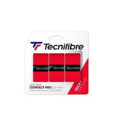 Обмотки для теннисной ракетки Tecnifibre Contact Pro 3 шт. красные цена и информация | Товары для большого тенниса | pigu.lt