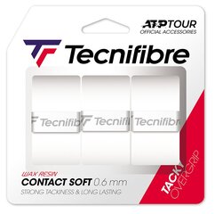 Обмотки для теннисной ракетки Tecnifibre Contact Pro 3 шт. белые цена и информация | Товары для большого тенниса | pigu.lt