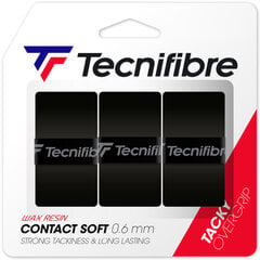 Обмотки для теннисной ракетки Tecnifibre Contact Pro 3 шт. черные цена и информация | Товары для большого тенниса | pigu.lt