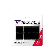Обмотки для теннисной ракетки Tecnifibre Players Dry 3 шт. черные цена и информация | Товары для большого тенниса | pigu.lt