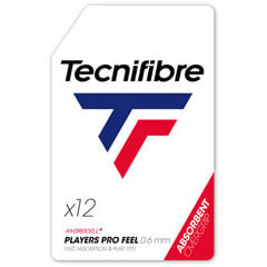 Обмотки для теннисной ракетки Tecnifibre Players Pro Feel 12 шт. белые цена и информация | Товары для большого тенниса | pigu.lt