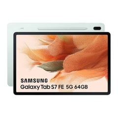 Samsung Galaxy Tab S7 FE 12.4" 128GB 5G Green SM-T736BLGAEUB цена и информация | Планшеты | pigu.lt