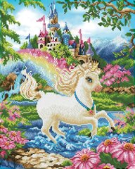 Deimantinė mozaika Princess unicorn 51x41 cm kaina ir informacija | Deimantinės mozaikos | pigu.lt