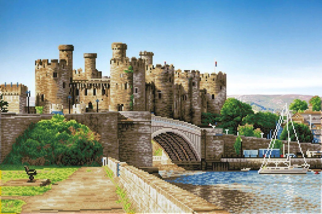 Deimantinė mozaika Conwy Castle Wales 50x75 cm kaina ir informacija | Deimantinės mozaikos | pigu.lt