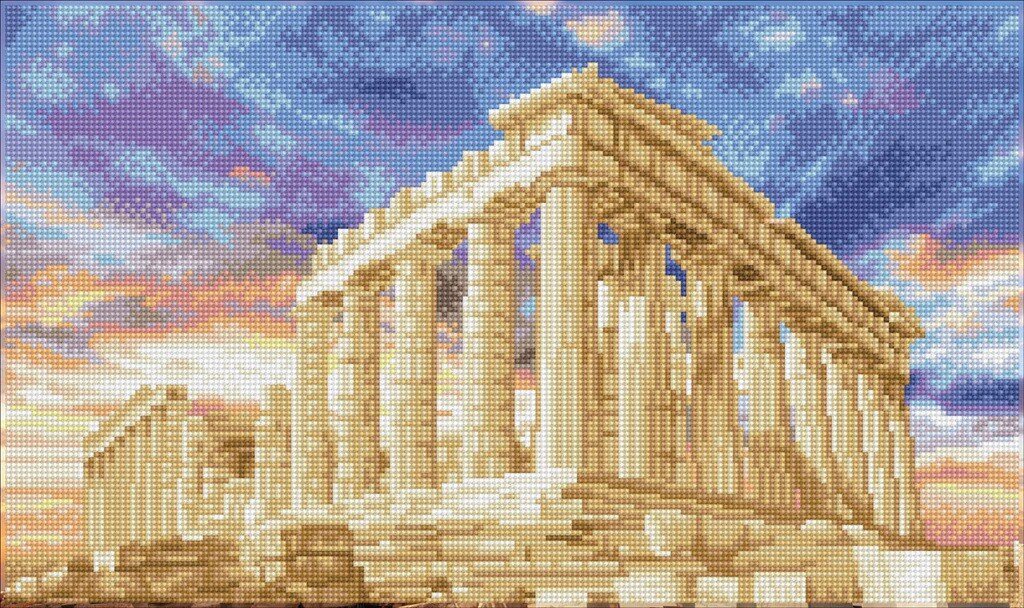 Deimantinė mozaika Parthenon Temple Acropolis Athens Greece 52x31 cm kaina ir informacija | Deimantinės mozaikos | pigu.lt
