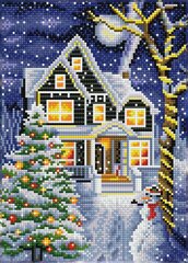 Deimantinė mozaika Christmas Night 35x25 cm kaina ir informacija | Deimantinės mozaikos | pigu.lt