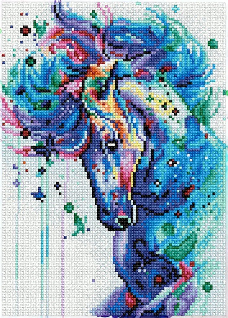 Deimantinė mozaika Mystical Stallion 35x25 cm kaina ir informacija | Deimantinės mozaikos | pigu.lt