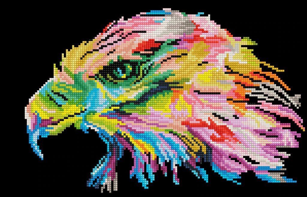 Deimantinė mozaika Eagle eye 27x42 cm kaina ir informacija | Deimantinės mozaikos | pigu.lt