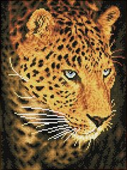 Deimantinė mozaika Leopard portrait 40X30 cm kaina ir informacija | Deimantinės mozaikos | pigu.lt