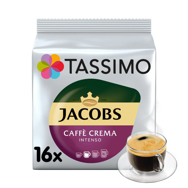 Tassimo Jacobs Caffe Crema Intenso kavos kapsulės, 16 kapsulių kaina ir informacija | Kava, kakava | pigu.lt