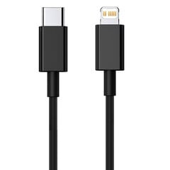 Кабель данных и заряда DCO USB-C на Lightning, для Apple iPhone 13 Mini Pro Max 1м, черный A2249, MXOK2ZM/A, OEM цена и информация | Кабели для телефонов | pigu.lt