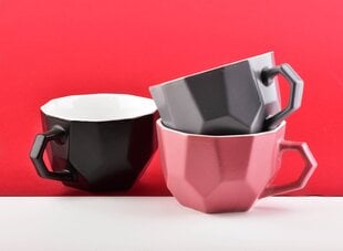 SALLY GEO BLACK puodelis 450ml 12x15xh7.8cm kaina ir informacija | Taurės, puodeliai, ąsočiai | pigu.lt