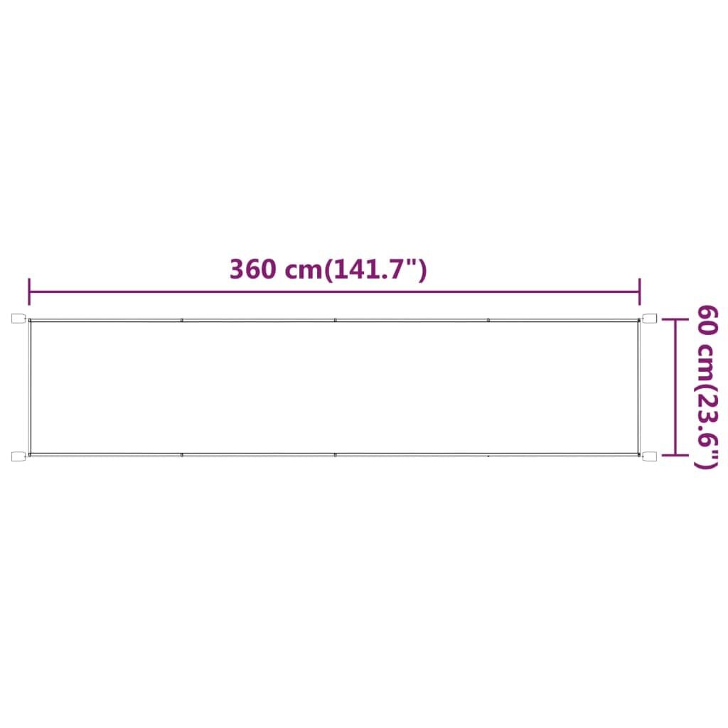 vidaXL Vertikali markizė, smėlio spalvos, 60x360cm, oksfordo audinys kaina ir informacija | Skėčiai, markizės, stovai | pigu.lt