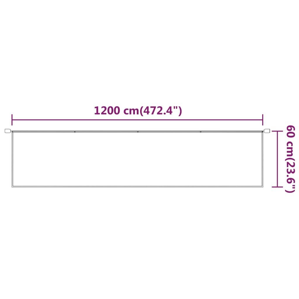 vidaXL Vertikali markizė, smėlio spalvos, 60x1200cm, oksfordo audinys kaina ir informacija | Skėčiai, markizės, stovai | pigu.lt