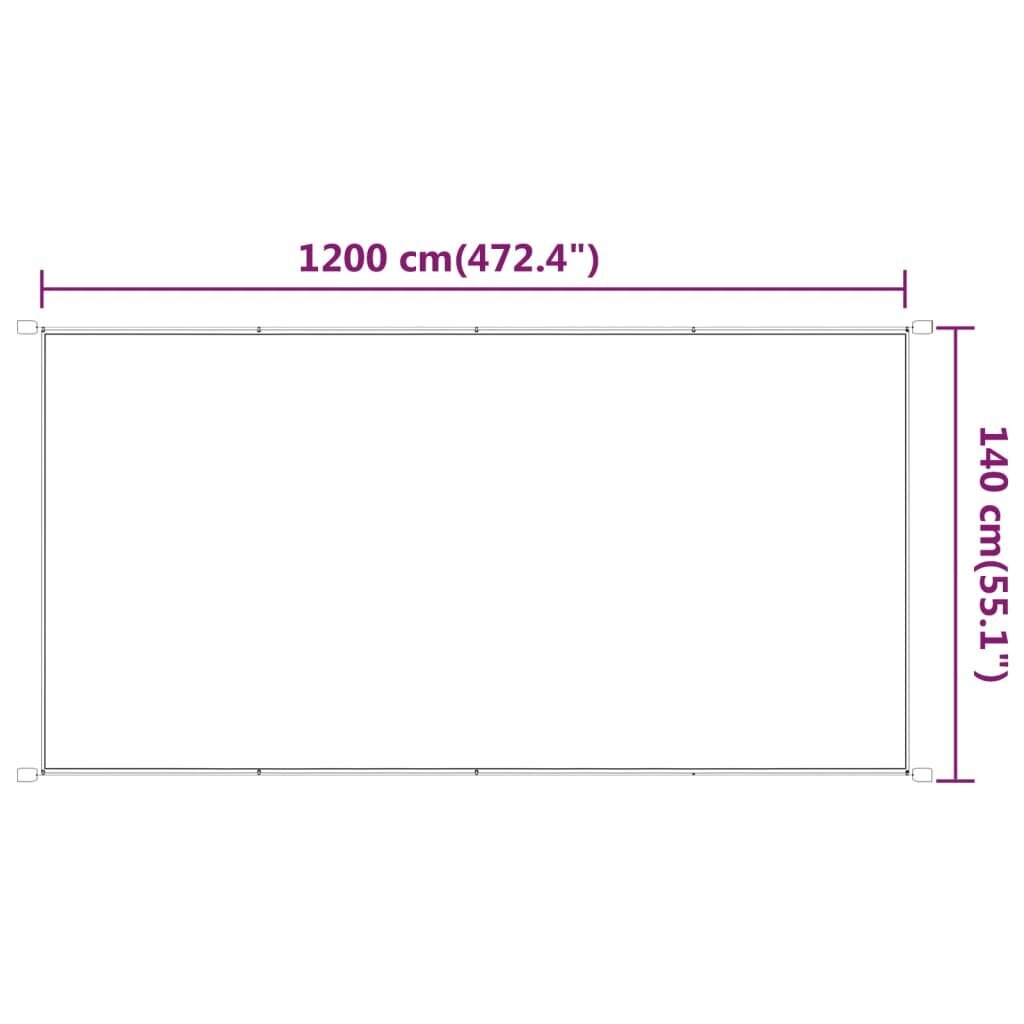 vidaXL Vertikali markizė, smėlio spalvos, 140x1200cm, oksfordo audinys kaina ir informacija | Skėčiai, markizės, stovai | pigu.lt