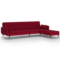 Dvivietė vidaXL sofa-lova su pakoja, raudona kaina ir informacija | Sofos | pigu.lt