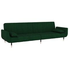 Dvivietė vidaXL sofa-lova, žalia kaina ir informacija | Sofos | pigu.lt