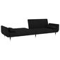 Dvivietė vidaXL sofa-lova, juoda kaina ir informacija | Sofos | pigu.lt