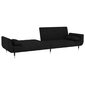 Dvivietė vidaXL sofa-lova, juoda цена и информация | Sofos | pigu.lt