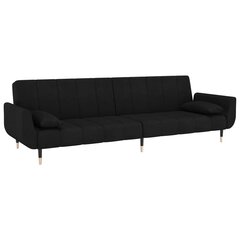 Dvivietė vidaXL sofa-lova, juoda kaina ir informacija | Sofos | pigu.lt