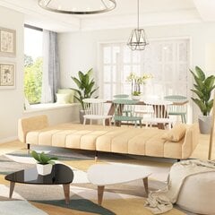 Dvivietė vidaXL sofa-lova, kreminė kaina ir informacija | Sofos | pigu.lt