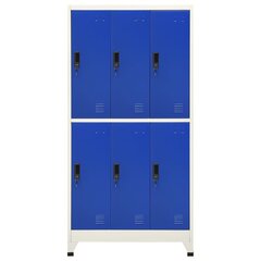 vidaXL Persirengimo spintelė, pilka ir mėlyna, 90x45x180cm, plienas цена и информация | Шкафчики в гостиную | pigu.lt