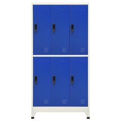 vidaXL Persirengimo spintelė, pilka ir mėlyna, 90x45x180cm, plienas цена и информация | Шкафчики в гостиную | pigu.lt