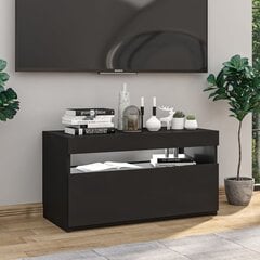 vidaXL Televizoriaus spintelė su LED apšvietimu, juoda, 75x35x40cm kaina ir informacija | TV staliukai | pigu.lt