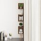 Sieninė kampinė lentyna, ruda ąžuolo, 20x20x127,5cm, mediena kaina ir informacija | Lentynos | pigu.lt