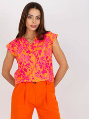 Женская оранжевая блуза с принтом цена и информация | Женские блузки, рубашки | pigu.lt