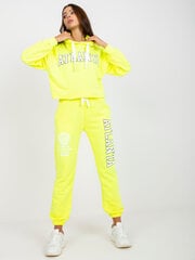 комплект из двух частей флуоресцентно-желтого спортивного костюма с принтом цена и информация | Женские костюмы | pigu.lt