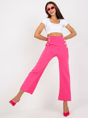 темно-розовые женские брюки от костюма с высокой талией цена и информация | Женские брюки | pigu.lt