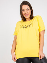 Женская желтая футболка больших размеров цена и информация | Женские блузки, рубашки | pigu.lt