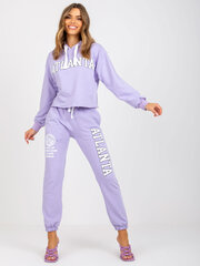 фиолетовый спортивный костюм с брюками с завышенной талией цена и информация | Женские костюмы | pigu.lt