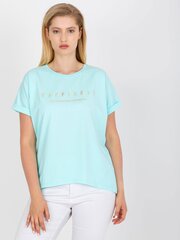 Женская футболка больших размеров мятного цвета цена и информация | Женские блузки, рубашки | pigu.lt