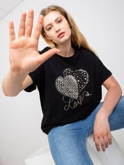Женская черная футболка больших размеров цена и информация | Женские футболки | pigu.lt