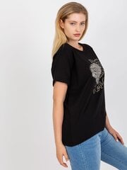 Женская черная футболка больших размеров цена и информация | Женские футболки | pigu.lt