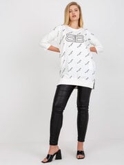 длинная блуза цвета экрю plus size с надписями цена и информация | Женские блузки, рубашки | pigu.lt