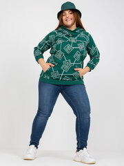 Женская темно-зеленая толстовка больших размеров цена и информация | Женские блузки, рубашки | pigu.lt