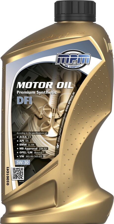 Alyva MPM Motor Oil 5W30 Premium Synthetic DFI (C3) 1L (05001DFI) kaina ir informacija | Variklinės alyvos | pigu.lt