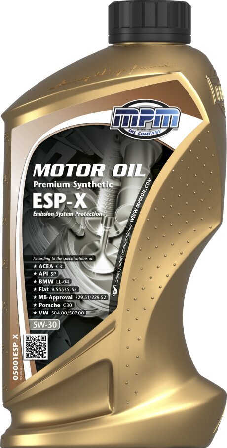 Alyva MPM Motoroil 5W30 Premium Synthetic ESP-X (C3) 1L (05001ESP-X) kaina ir informacija | Variklinės alyvos | pigu.lt