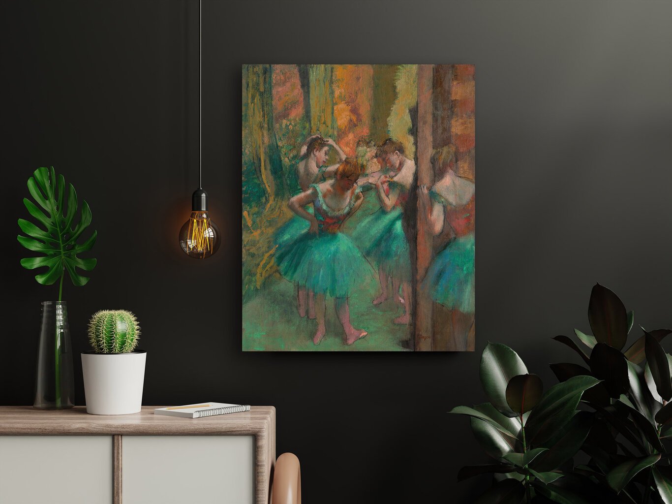 Reprodukcija Šokėjos žaliai rožiniais apdarais, Edgar Degas 80x65 cm kaina ir informacija | Reprodukcijos, paveikslai | pigu.lt