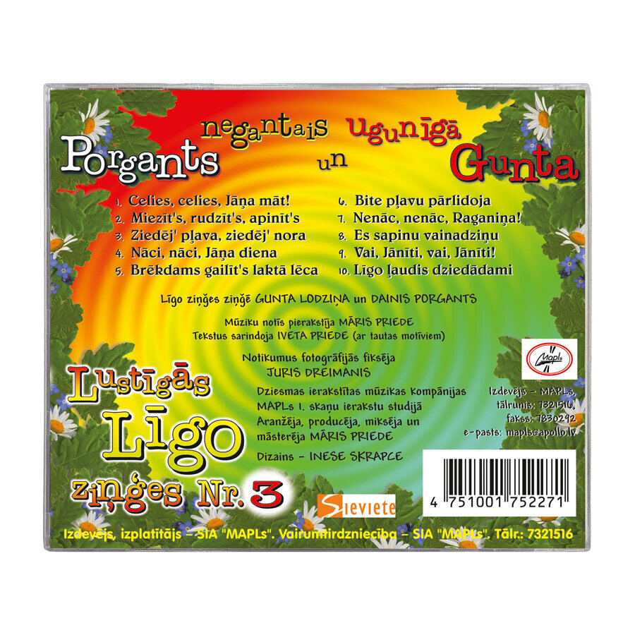 CD negantais Porgants un ugunīgā Gunta - Lustīgās Līgo Zinģes Nr.3 - Nuotaikingos latviškos Līgo dainos Nr.3 цена и информация | Vinilinės plokštelės, CD, DVD | pigu.lt